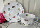 Vintage Shelley Rose Pansy Forget Me Not Teacup and Saucer
