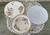 Vintage Shelley Trio Blue Wildflowers Tea Cup Saucer and Dessert Plate