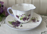 Vintage Shelley Purple Cottage Violets Teacup and Saucer