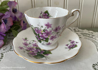 Vintage Royal Standard Purple Violet Demitasse Teacup and Saucer