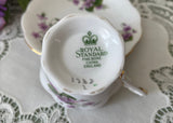 Vintage Royal Standard Purple Violet Demitasse Teacup and Saucer