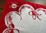 Tagged Kimball Vintage Red Valentine's Day Handkerchief Folds into Heart