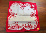 Tagged Kimball Vintage Red Valentine's Day Handkerchief Folds into Heart