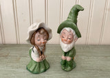 Vintage St. Patrick's Day Kissing Girl and Boy Leprechaun Figurines