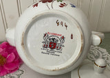 Vintage Ellgreave Wood & Sons England Ironstone Pink Rose Teapot