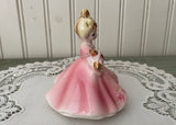 Vintage Josef Originals January Birthday Girl Figurine with Pink Rose
