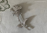 Nolan Miller Anniversary Rose Pave Crystal Rhinestone Pin Brooch