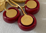 Joan Rivers Classic Collection Cherries Pin and Earrings in Box