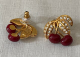 Joan Rivers Classic Collection Cherries Pin and Earrings in Box