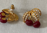 Joan Rivers Classic Collection Cherries Pin and Earrings in Box