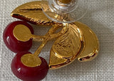 Joan Rivers Classic Collection Cherries Pin and Earrings in Box