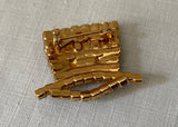 Vintage Patriotic Red White Blue Rhinestone Uncle Sam's Hat Pin