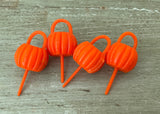 Vintage Halloween Pumpkin Trick or Treat Bucket Cupcake Picks Toppers