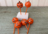 Vintage Halloween Pumpkins Jack O'Lantern Cupcake Picks Topper