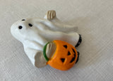 Vintage Fun World Ghost Trick or Treater with Pumpkin Pail Pin