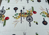 NWT Vintage Fruit of the Loom Wrought Iron Trivets and Salad Tablecloth