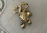 Vintage Gerry's Enameled Christmas Bough and Pinecone Pin Brooch