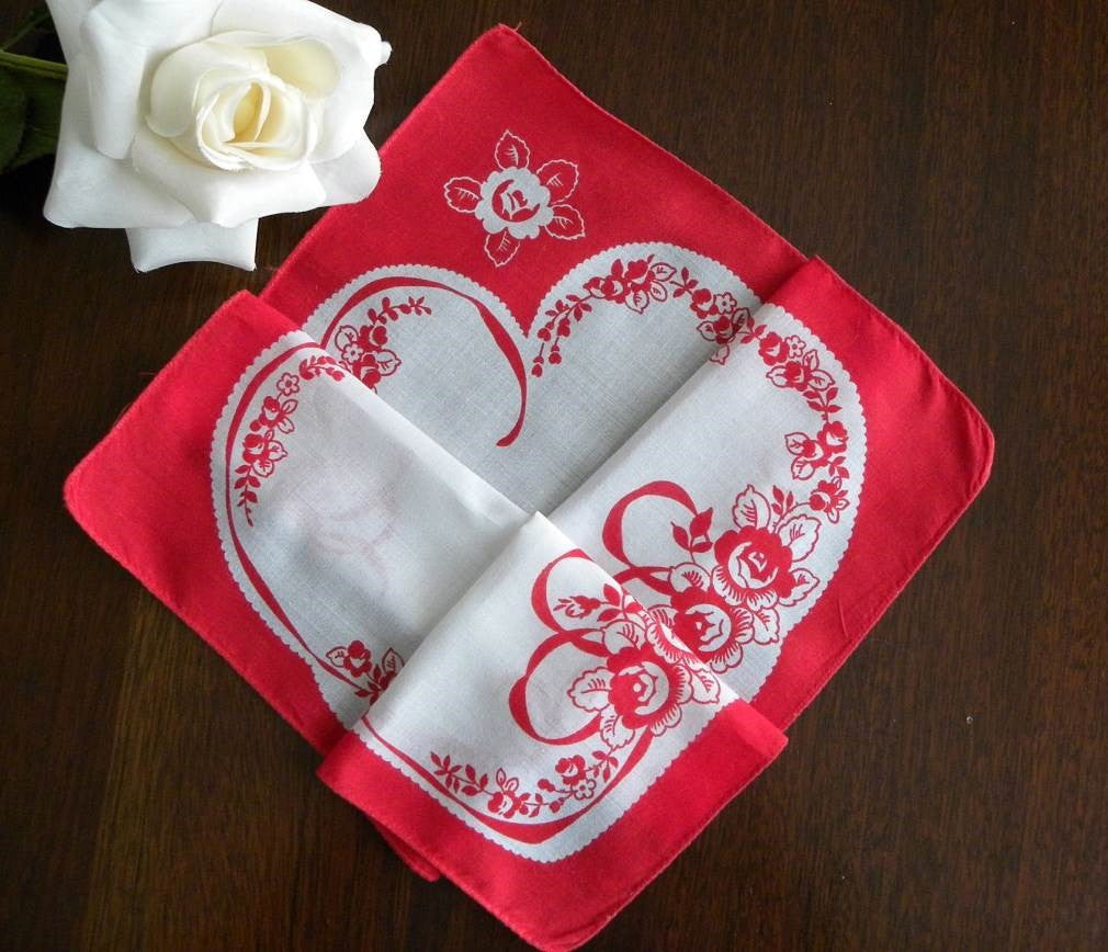 Vintage Handkerchief Folds into a Valentines Heart - The Pink Rose Cottage