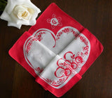 Vintage Handkerchief Folds into a Valentines Heart - The Pink Rose Cottage
