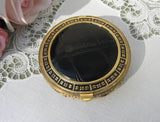 Vintage Rose Tapestry and Leather Powder Compact - The Pink Rose Cottage