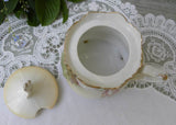 Antique Hand Painted Pink Poppy Mustard Pot - The Pink Rose Cottage