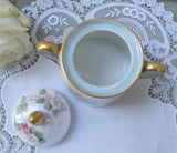 Vintage Hand Painted Wild Pink Roses Sugar Bowl - The Pink Rose Cottage