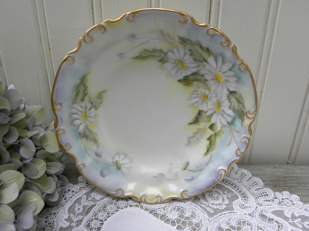 Vintage Hand Painted Daisies Footed Candy Dish - The Pink Rose Cottage