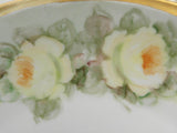 Vintage Hand Painted Handled Cake Plate with Yellow Roses - The Pink Rose Cottage