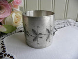 Antique Silver Plated Leaf Design Napkin Ring - The Pink Rose Cottage
