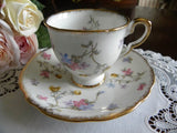 Vintage Royal Standard "Violets - Pompadour" Demitasse Teacup and Saucer - The Pink Rose Cottage
