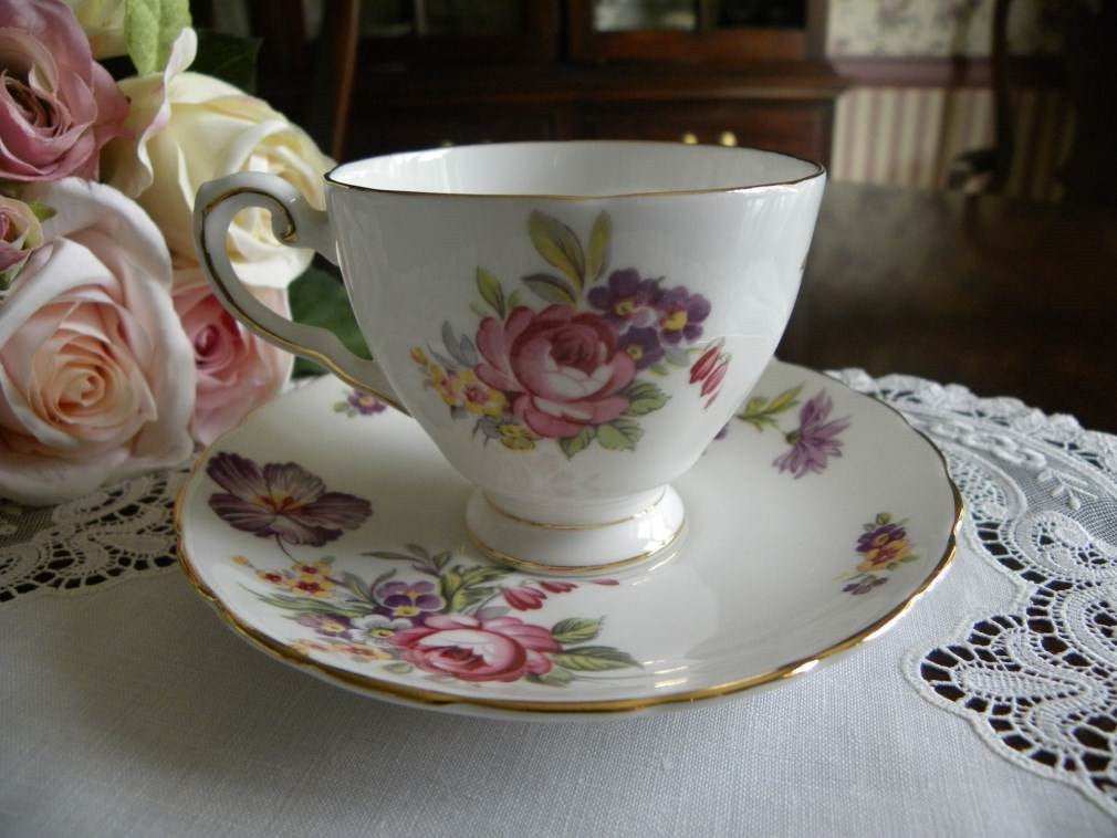 Tuscan DEMITASSE Teacup, Pink Tea Cup and Saucer 18114 – The Vintage Teacup
