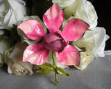 Unused Vintage Enameled Pink Wild Rose Pin with Tag - The Pink Rose Cottage 
