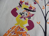 Vintage Broderie Tea Towel Mexican Woman and Fruit - The Pink Rose Cottage 