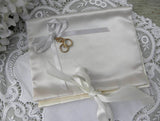 Vintage Bridal Handkerchief Keeper Holder with Wedding Rings - The Pink Rose Cottage