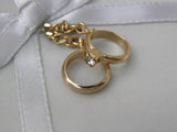 Vintage Bridal Handkerchief Keeper Holder with Wedding Rings - The Pink Rose Cottage