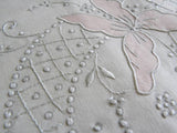 Unused Vintage Madeira Hand Embroidered Iris Lily Pillowcases - The Pink Rose Cottage