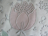 Unused Vintage Madeira Hand Embroidered Tulip Pillowcases - The Pink Rose Cottage