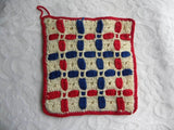 Pair of Vintage Red White and Blue Patriotic Potholders - The Pink Rose Cottage