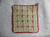 Pair of Vintage Red White and Blue Patriotic Potholders - The Pink Rose Cottage