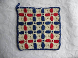 Pair of Vintage Red White and Blue Patriotic Potholders - The Pink Rose Cottage