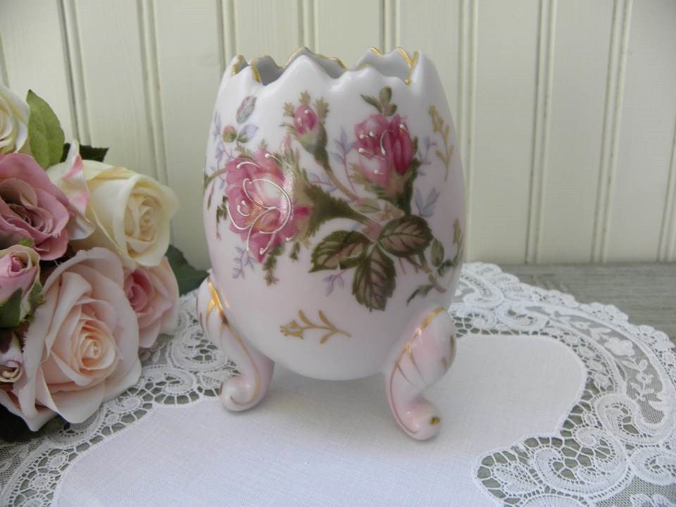 Vintage Napcoware Pink Rose Egg Shaped Vase - The Pink Rose Cottage