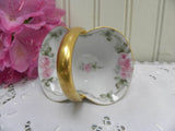 Vintage Hand Painted Pink Rose Trinket Basket - The Pink Rose Cottage