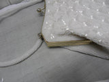 Vintage White Pearl Beaded Evening Bag - The Pink Rose Cottage