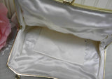 Vintage White Pearl Beaded Evening Bag - The Pink Rose Cottage