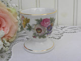 Vintage Pink and White Rose Wildflower Eggcup Germany - The Pink Rose Cottage