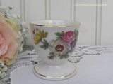 Vintage Pink and White Rose Wildflower Eggcup Germany - The Pink Rose Cottage