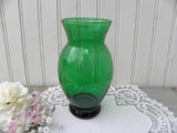 Vintage Anchor Hocking Depression Glass Forest Green 6 Inch Vase - The Pink Rose Cottage