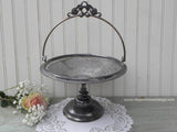 Antique Victorian Silver Plated Ornate Bride's Basket Centerpiece - The Pink Rose Cottage