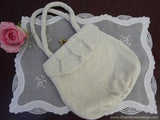 Hand Made Vintage White Pearl Beaded Evening Bag with Rhinestone Clasp - The Pink Rose Cottage