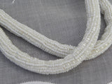 Hand Made Vintage White Pearl Beaded Evening Bag with Rhinestone Clasp - The Pink Rose Cottage
